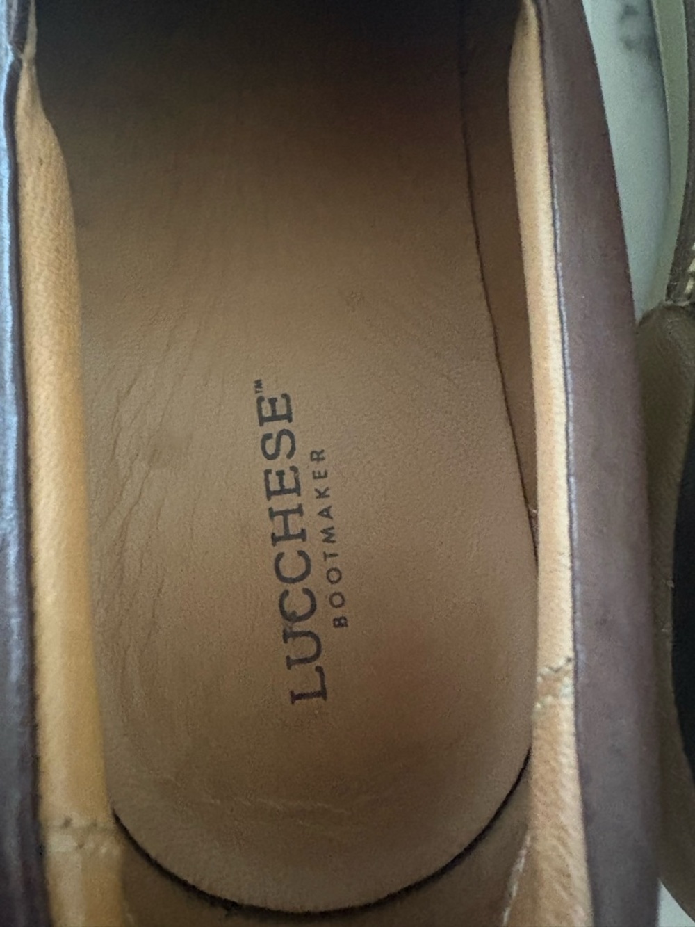 Men's Brown Leather Lucchese Mad Dog Slip-On Casual Shoes - Picture 3 of 7